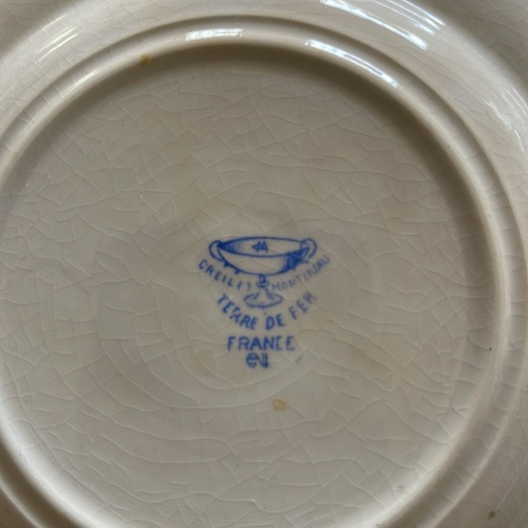 Antique Creil Et Montereau Terre de Fer France “LES SPORTS” Set Of 12 Plates - Picture 14 of 14